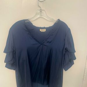 Zadig & Voltaire navy tee taste satin top